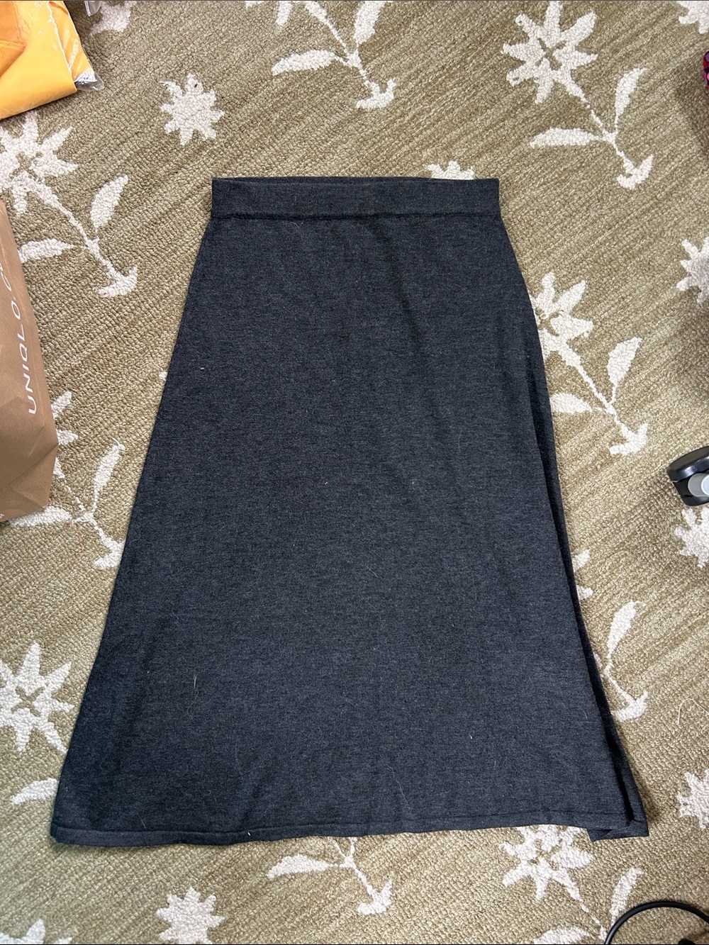 Astr Charcoal Black A-Line Knit Skirt